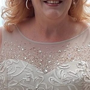 Beautiful Champagne Colored Full Length Dress